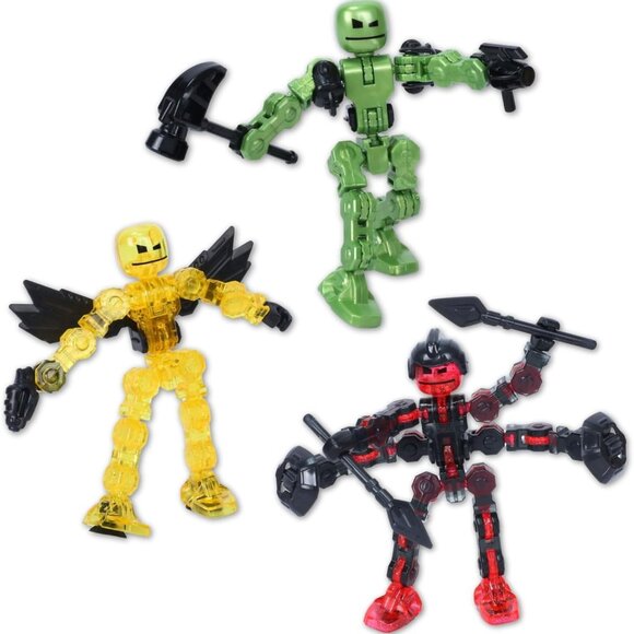 Klikbot Galaxy Pack, Set of 3 Poseable Action Figures with Weapons, Includes 1 H